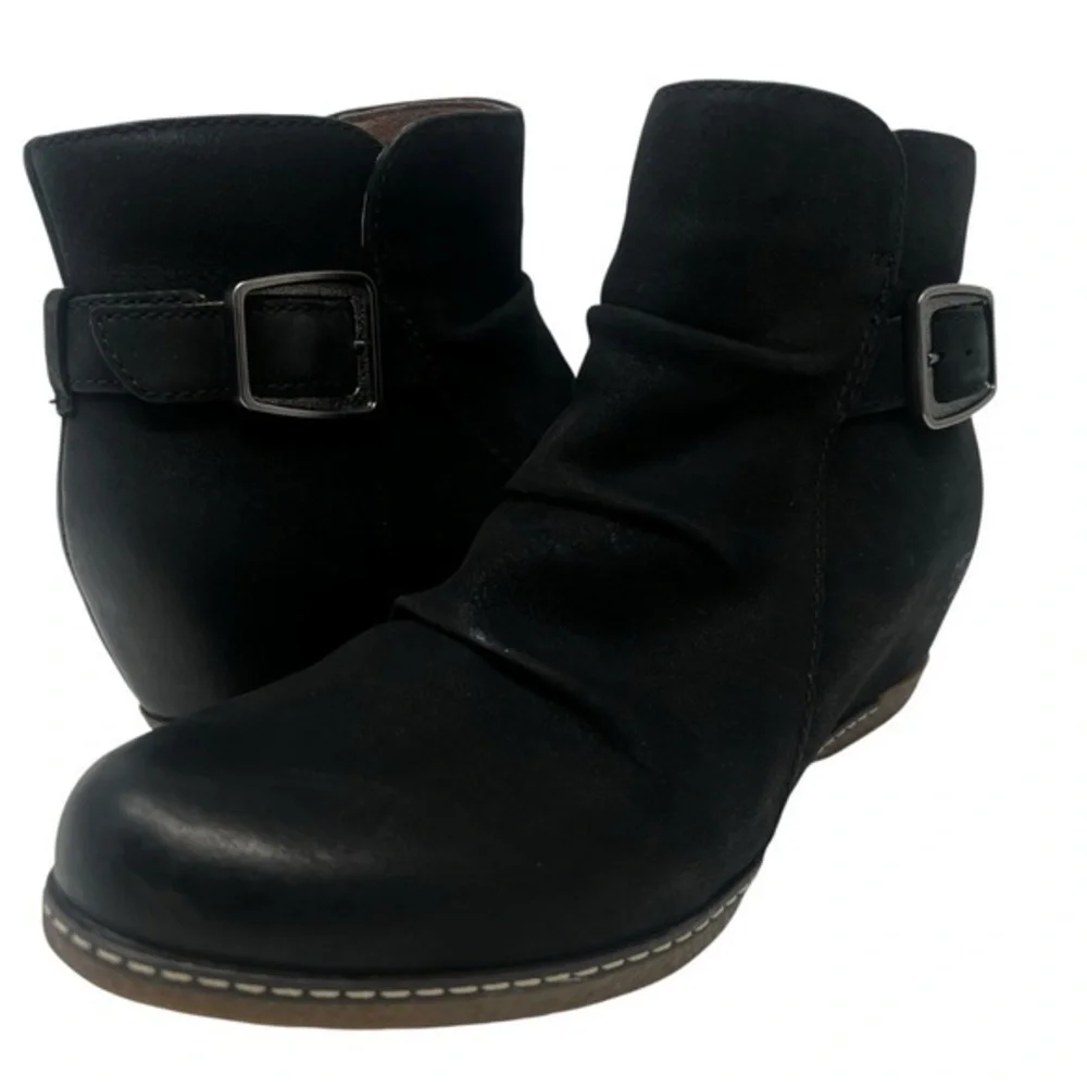 Dansko Black Ankle Booties with Buckle